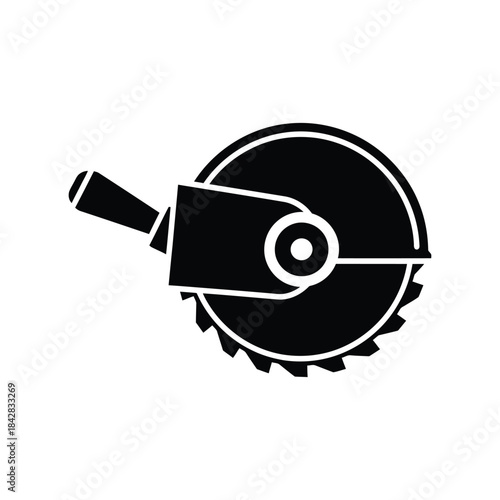 Metal grinder cutter silhouette icon designed for construction work vector illustration