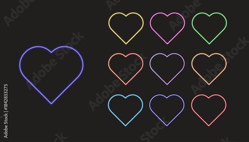 A set of red and pink glossy heart icons for love, Valentine's Day, and romantic design decoration nion heart