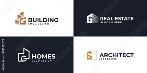 creative initial letter G real estate logo symbol, building logo design vector