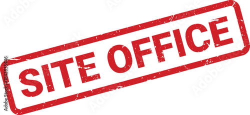Distressed Red Site Office Rubber Stamp on White Background for Official Documentation