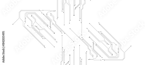 Vector Technology connected white lines and dots with electronics elements on tech bg abstract technology background	 black and white abstract background