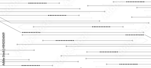Vector Technology connected white lines and dots with electronics elements on tech bg abstract technology background	