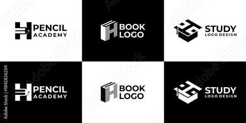 academy logo letter H vector modern, education logo design