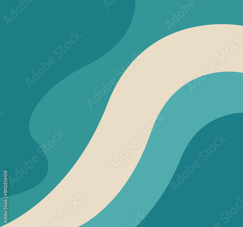 Abstract waves in tranquil teal hues evoke calm and modern design. abstract background with waves.