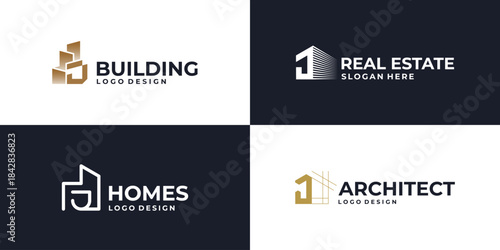 creative initial letter J real estate logo symbol, building logo design vector