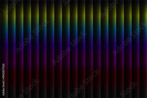 Vibrant vertical stripes .Wavy vertical neon glass stripes background