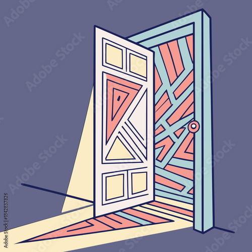 Stylized Nautilus Shell Vector: Fibonacci Spiral and Golden Ratio Geometric Design