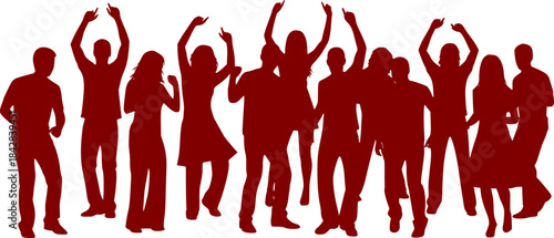 People dancing for cad projects in editable vector
