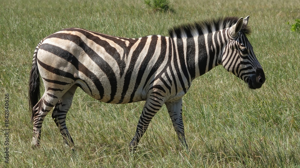 Obraz premium Zebra standing in grassy field