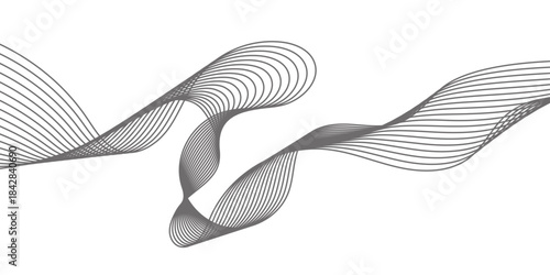 Abstract wavy lines on transparent background with grey smooth element swoosh speed wave modern stream background. You can used for banner, template, wallpaper, business wave curve lines background.