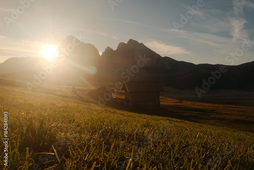 Sunrise landscape at Seiser Alm