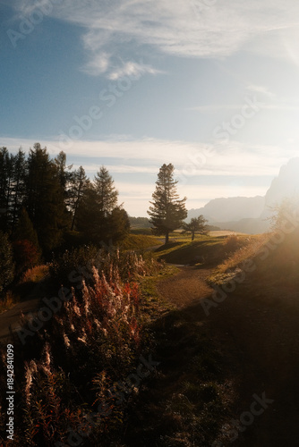 Sunrise landscape at Seiser Alm