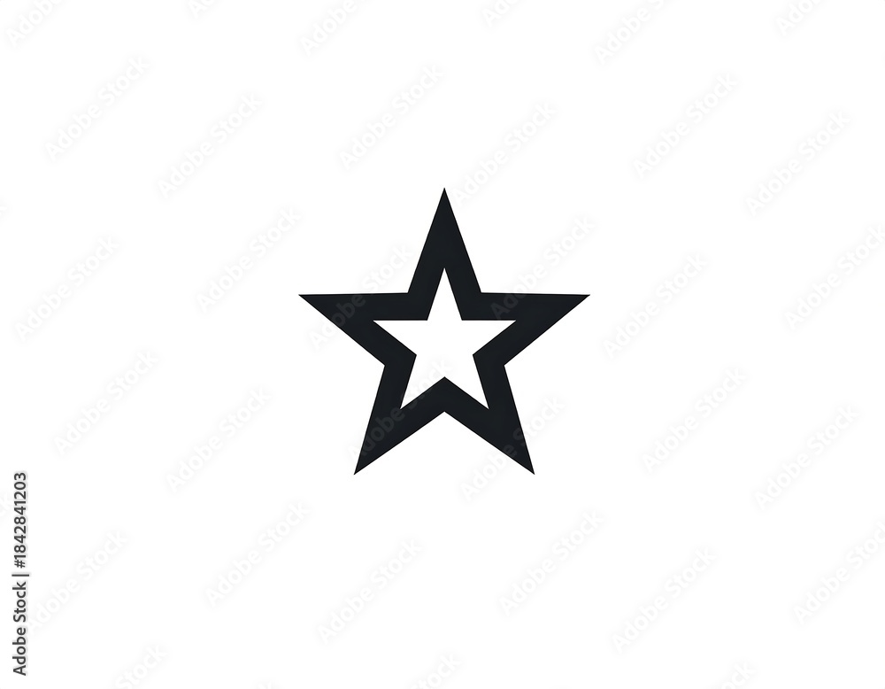 Obraz premium Simple black star graphic on white background