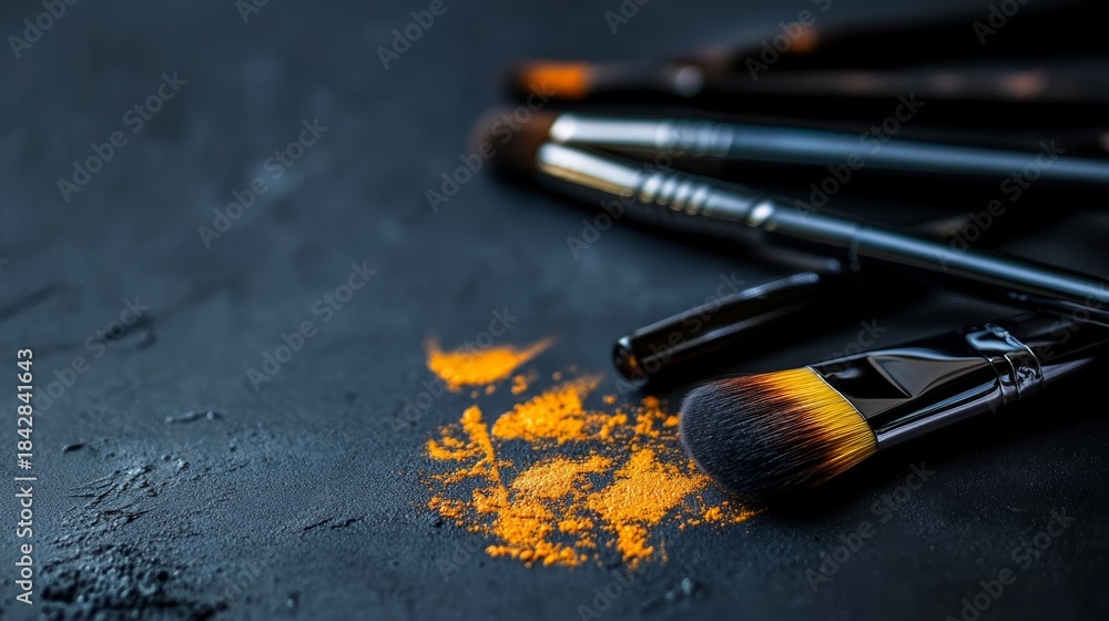 Fototapeta premium Makeup application process beauty studio photography professional setup close-up view creative artistry techniques