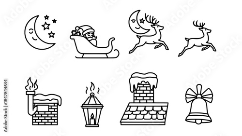 Christmas and Winter Holiday Icons Vector Set