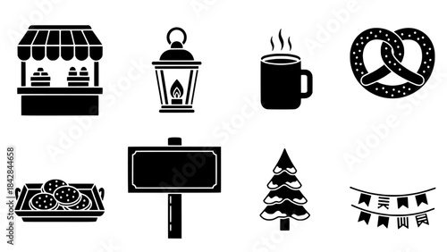 Collection of Market and Holiday Icons