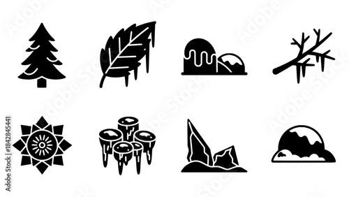 Winter and Cold Weather Icons Set
