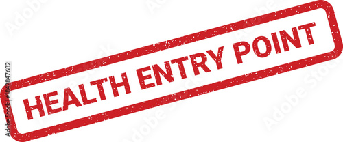 Distressed rectangular rubber stamp illustration indicating a designated health entry point or specific access area