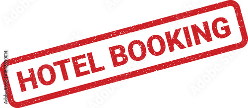Distressed rectangular stamp mark displaying Hotel Booking text, suitable for travel and accommodation reservation concepts