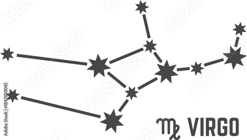 A constellation of stars with the word Virgo written below it