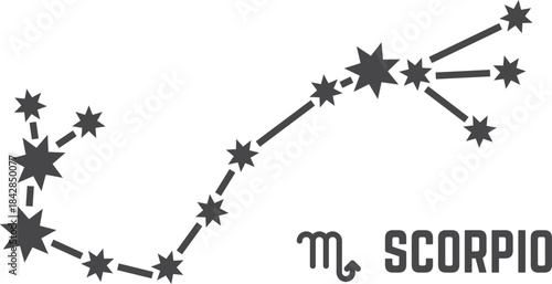 A constellation of stars with the word Scorpio written below it