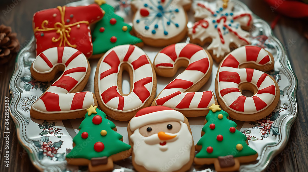 Obraz premium Glowing 2026 Christmas Celebration Background