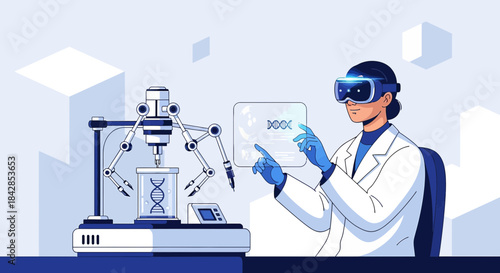 Advancing dna manipulation with robotic precision and virtual reality analysis in laboratory