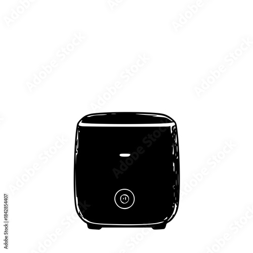 Compact Pocket-Sized Air Purifier Vector – Uncommon Minimal Illustration Showing Clean Air Diffusion with Gradient Airflow Waves – Modern Portable Fresh-Air Device for Wellness and Tech Concepts