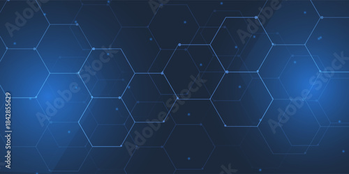 Vector illustration abstract technology with molecule, Flowing dot particle wave flow line,Datum technology network, science,