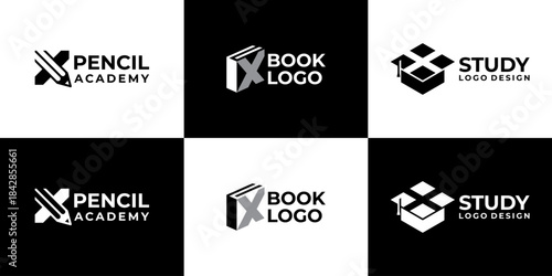 academy logo letter X vector modern, education logo design