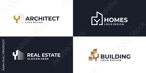 creative initial letter Y real estate logo symbol, building logo design vector