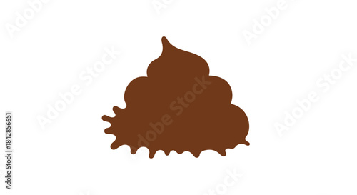 Funny brown poop emoji icon isolated on for humorous designs and lighthearted content creations isolated on white background