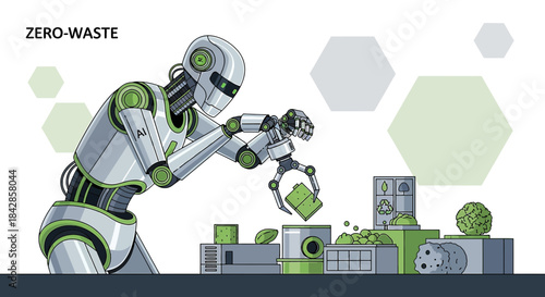 Automated recycling system with an android and artificial intelligence for waste management