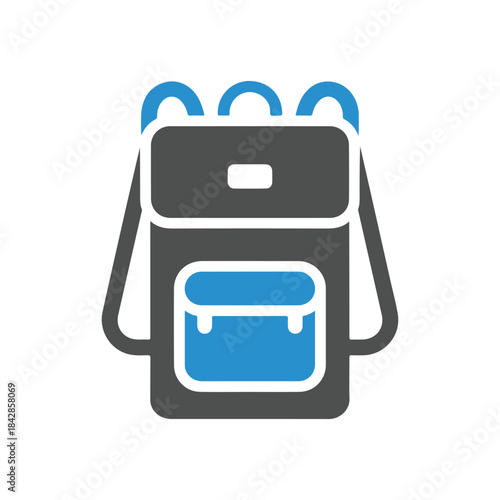 School Backpack Icon Vector – Modern Bag Illustration for Education, Travel, Classroom Supplies, and Student Essentials