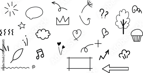 set of hand drawn flowers