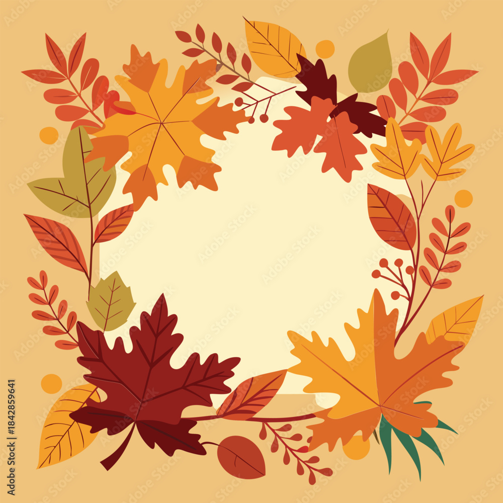 Obraz premium Autumn leaves border design