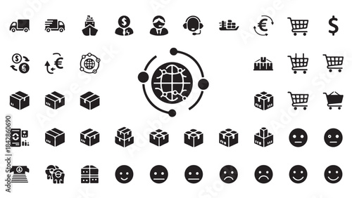 Vector Silhouette Set of People in Dynamic Poses Dancing and Jumping