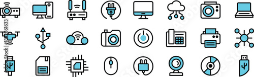 Large Vector Icon Pack Office supplies for Website, Mobile Apps, UI UX, and Digital Asset Use