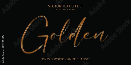 Luxury gold editable text effect, Script elegant gold text style