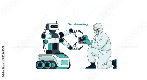 Robotic learning assembly line enhancing manufacturing quality and advanced self learning system