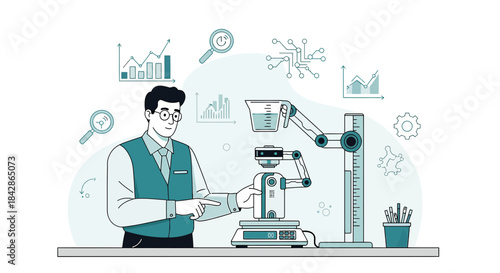 Robotic process automation combined with laboratory procedures and data analysis system