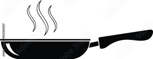 Sizzling Frying Pan Silhouette Cooking Up Culinary Delights