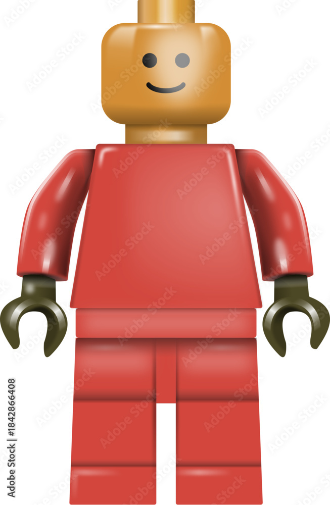 Fototapeta premium Lego Classic Toy Brick Minifigure Set – Color-Changeable Vector Character Illustration Racer Outfit