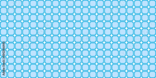 Blue tiles bathroom. Classic ceramic seamless pattern. Square swimming pool mosaic. Wall or floor texture with soft shadow. Simple kitchen or toilet backdrop. Vector illustration.