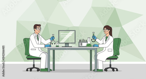 Scientists in a laboratory performing experiments, creating a innovative research environment with