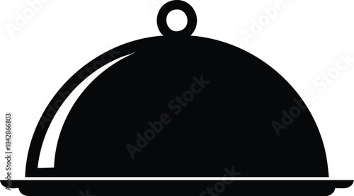 Elegant Covered Platter Illustration for Food Service and Dining Concepts
