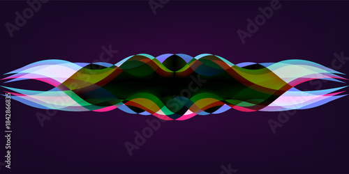 Sound wave, abstract colored equalizer, personal ssistant, voice recognition. Smart home ui element. Speaking waveform, vector gradient flow. Futuristic illustration in neon colors.