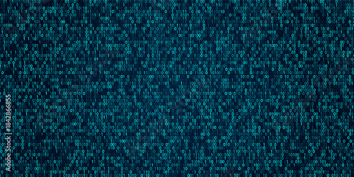 Abstract binary background for hackathon and other digital events. Fallen zero numbers with matrix effect on futuristic background. Vector wallpaper template.