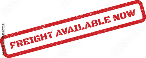 Distressed rubber stamp icon indicating freight is readily available now for immediate shipping and delivery needs