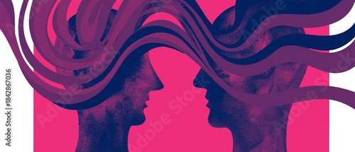 Dipinto acquerello telepatia. Comunicazione con pensiero.	
Telepatia 